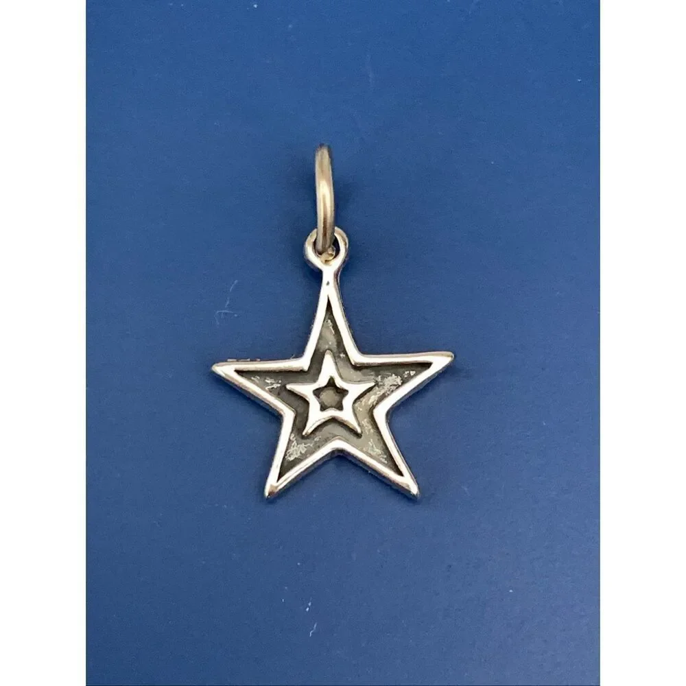 .925 Star Double Star Sterling Silver Jewelry Charm #universe #night #celestial